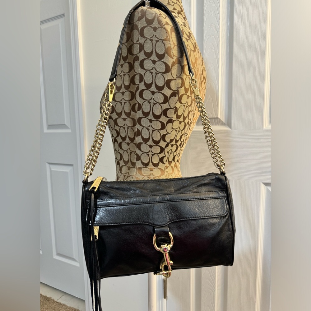 Rebecca Minkoff MAC Crossbody and Shoulder LeatherBag Black